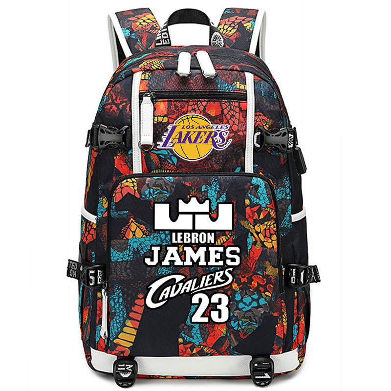 Lakers' James Kobe KOBE backpack, large capacity flying man backpack, men's and women's high school basketball backpack trend Lakers' James Kobe KOBE backpack, large capacity flying man backpack, men's and women's high school basketball backpack trend