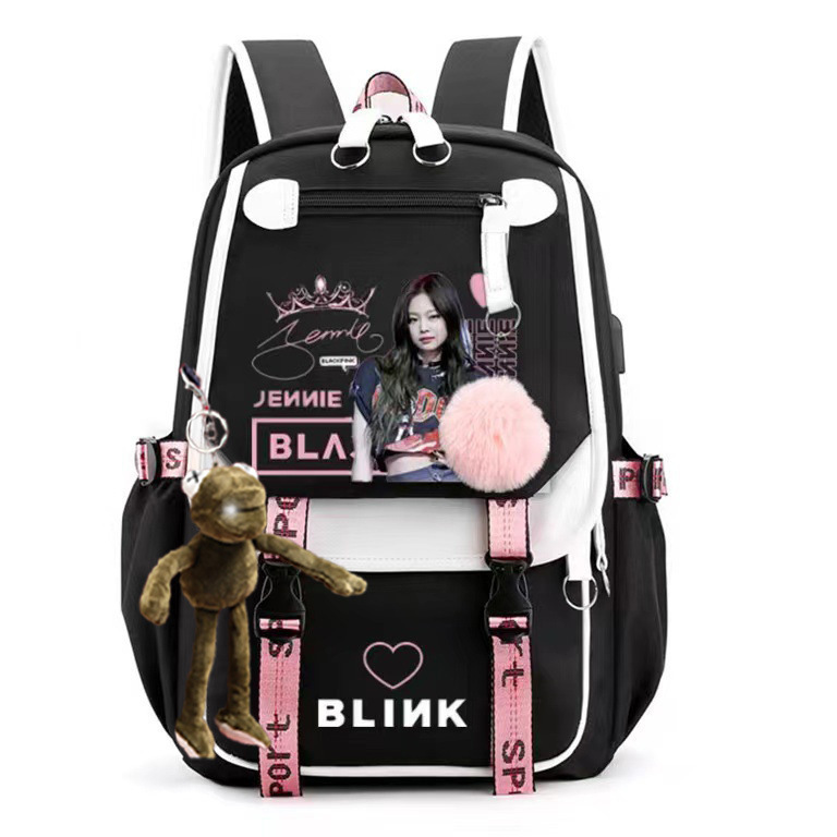 Junior high school student backpack, girls' casual simple backpack, contrasting canvas bag, multi-layer computer bag, men's bag, women's bag Junior high school student backpack, girls' casual simple backpack, contrasting canvas bag, multi-layer computer bag, men's bag, women's bag