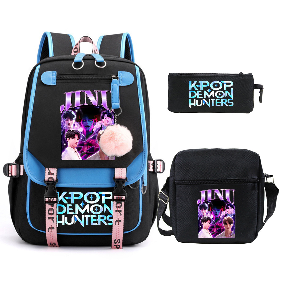 Witch Hunting Squad Printed Children's Fashion Backpack Cross border Large Capacity Casual Backpack Set for Primary and Secondary School Students Witch Hunting Squad Printed Children's Fashion Backpack Cross border Large Capacity Casual Backpack Set for Primary and Secondary School Students