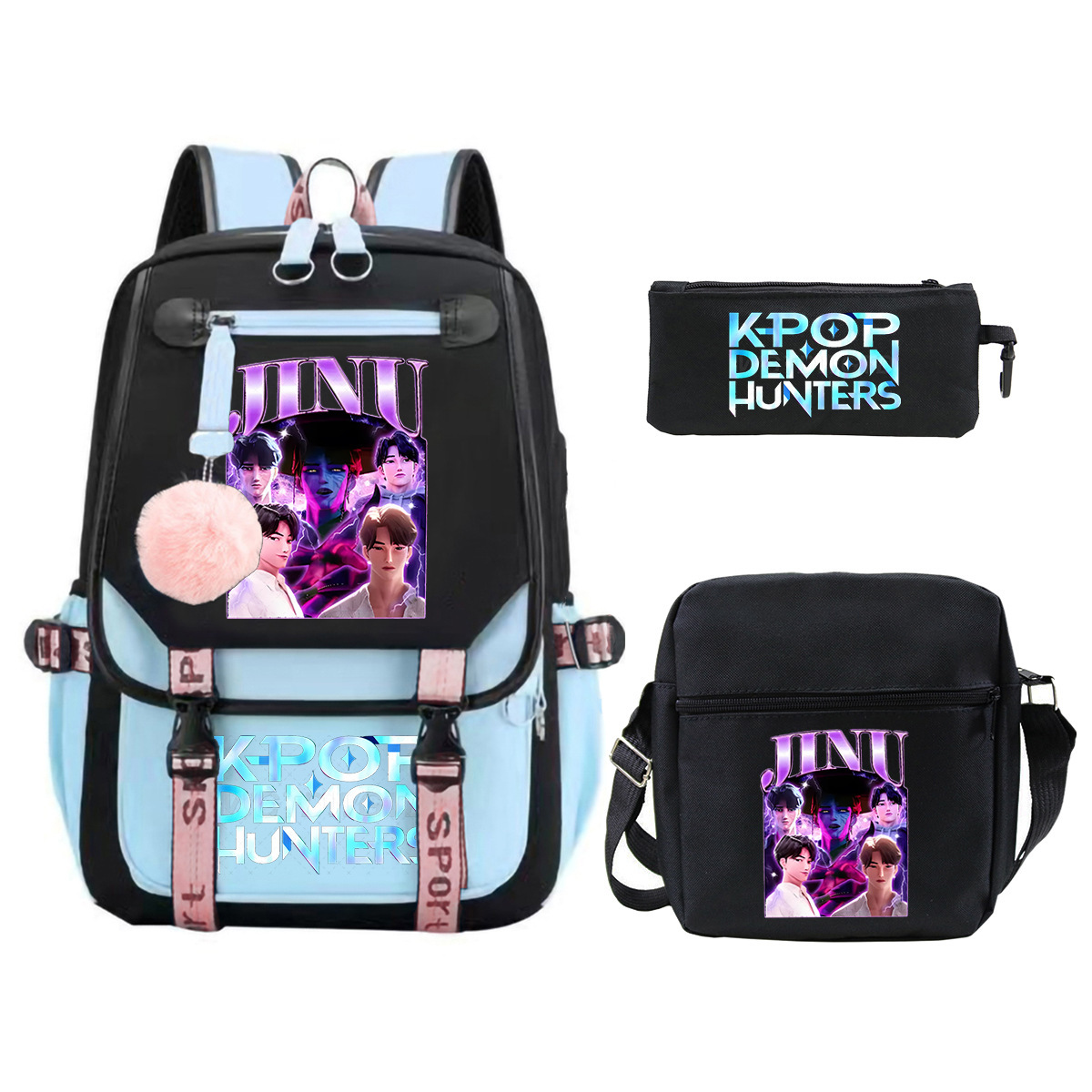 Witch Hunting Squad Printed Children's Fashion Backpack Cross border Large Capacity Casual Backpack Set for Primary and Secondary School Students Witch Hunting Squad Printed Children's Fashion Backpack Cross border Large Capacity Casual Backpack Set for Primary and Secondary School Students
