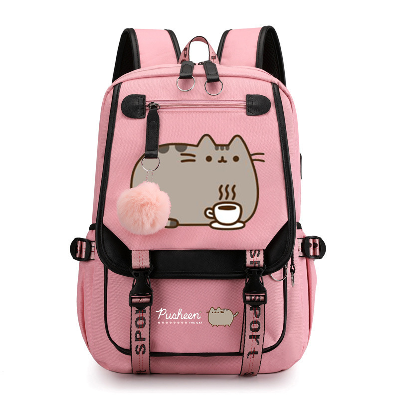 Pusheen Fat Lucky Cat Pattern Large Capacity Backpack Outdoor Travel Bag Computer Bag Student Leisure Backpack Pusheen Fat Lucky Cat Pattern Large Capacity Backpack Outdoor Travel Bag Computer Bag Student Leisure Backpack