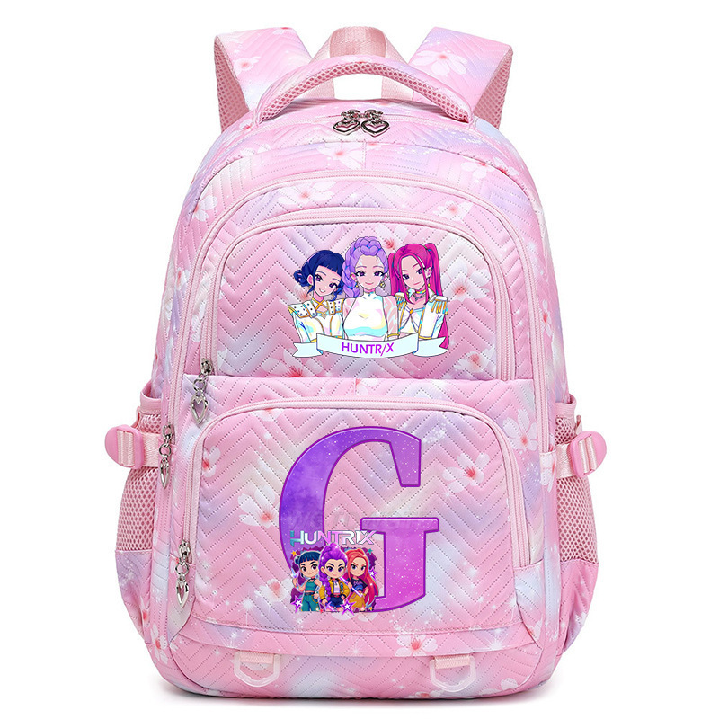 Cross border new witch hunting group letter print Korean version trendy backpack, lightweight and large capacity backpack for primary and secondary school students Cross border new witch hunting group letter print Korean version trendy backpack, lightweight and large capacity backpack for primary and secondary school students