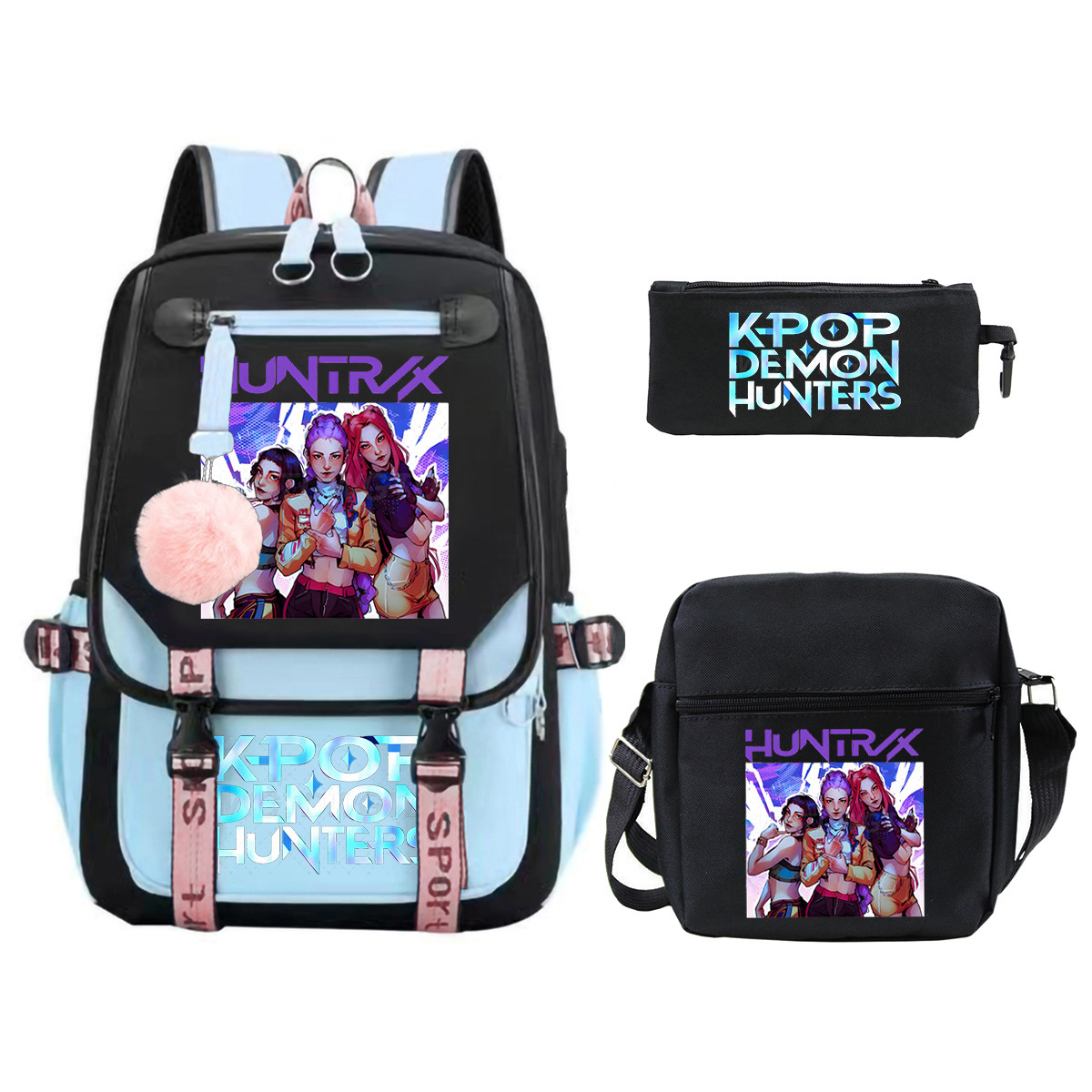 Witch Hunting Squad Printed Children's Fashion Backpack Cross border Large Capacity Casual Backpack Set for Primary and Secondary School Students Witch Hunting Squad Printed Children's Fashion Backpack Cross border Large Capacity Casual Backpack Set for Primary and Secondary School Students