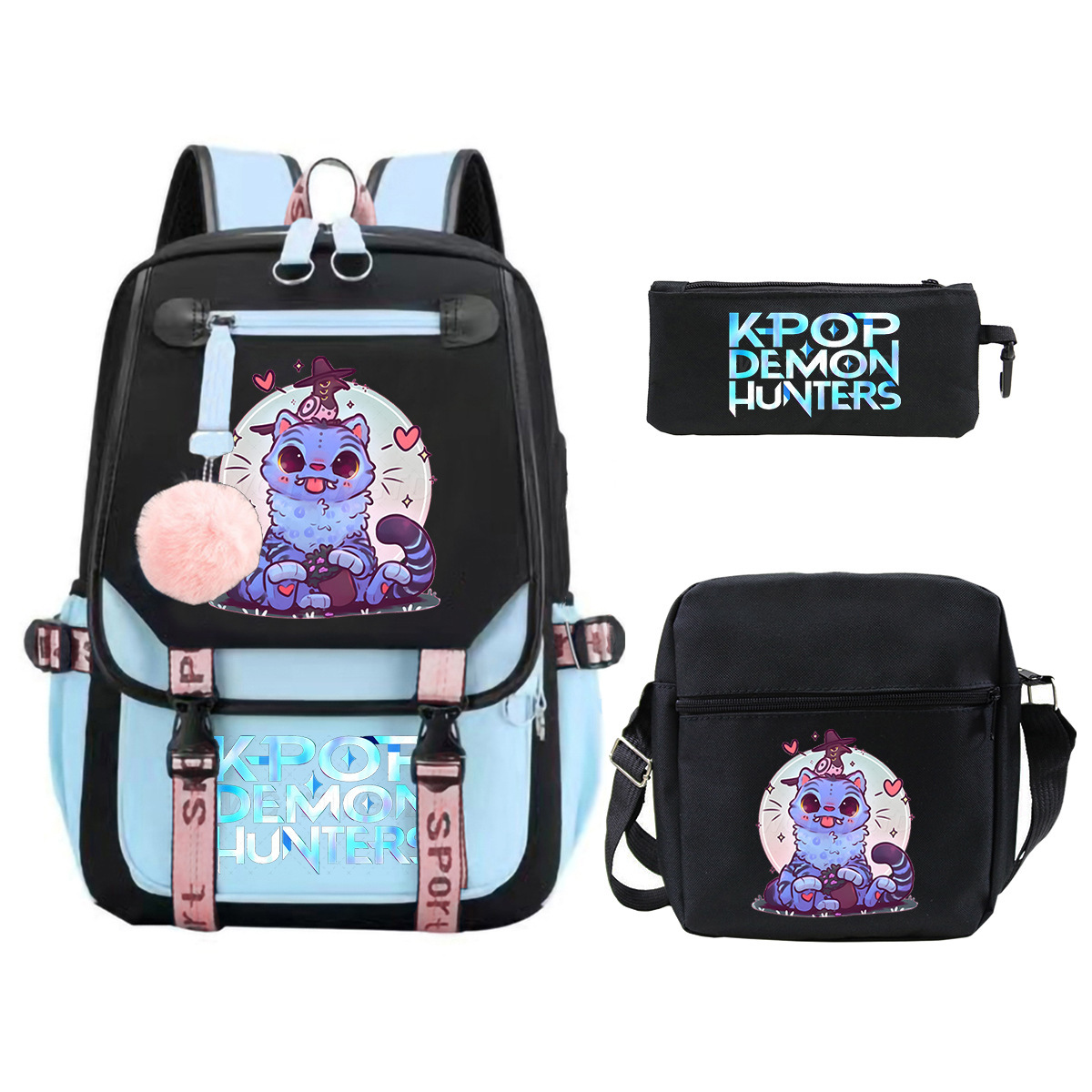 Witch Hunting Squad Printed Children's Fashion Backpack Cross border Large Capacity Casual Backpack Set for Primary and Secondary School Students Witch Hunting Squad Printed Children's Fashion Backpack Cross border Large Capacity Casual Backpack Set for Primary and Secondary School Students