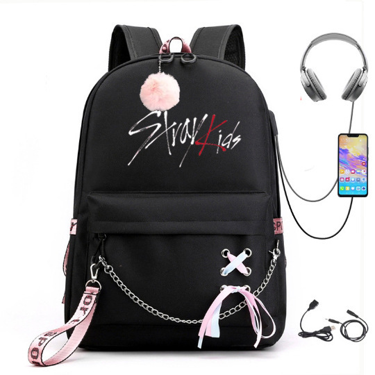Stray Kids Combination Peripheral Same Backpack Backpack Backpack Korean Version Student Male Female Large Capacity New Style
