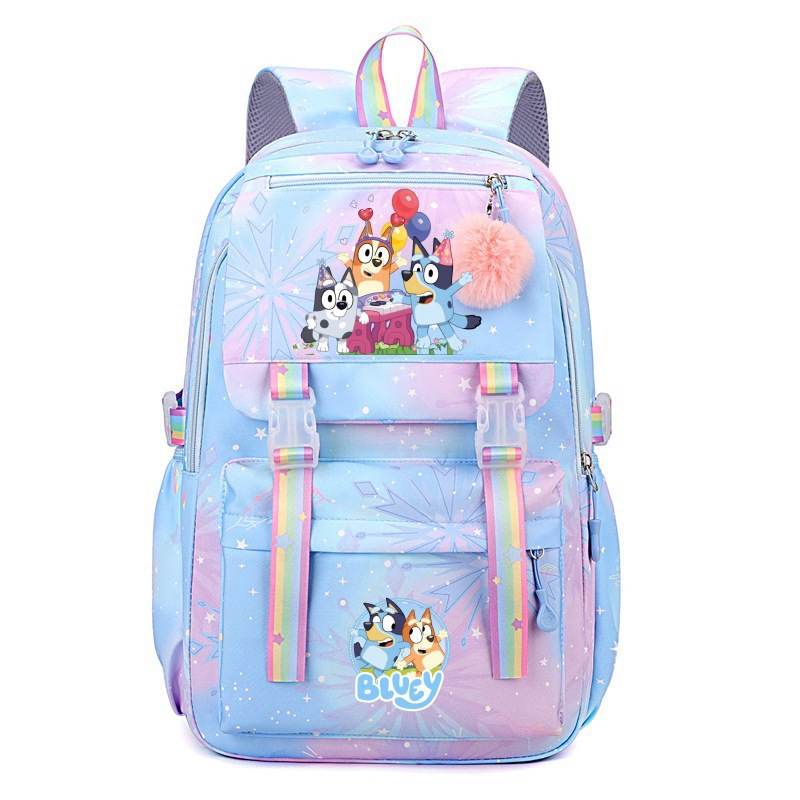Bluey's new rainbow backpack for elementary and middle school students, large capacity fashionable casual backpack Bluey's new rainbow backpack for elementary and middle school students, large capacity fashionable casual backpack