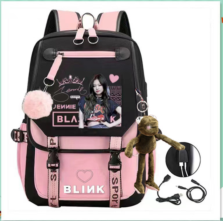 Junior high school student backpack, girls' casual simple backpack, contrasting canvas bag, multi-layer computer bag, men's bag, women's bag Junior high school student backpack, girls' casual simple backpack, contrasting canvas bag, multi-layer computer bag, men's bag, women's bag