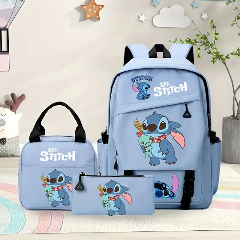 Stitch interstellar baby Stitch Stitch backpack rice bag+pencil case student backpack three piece set batch