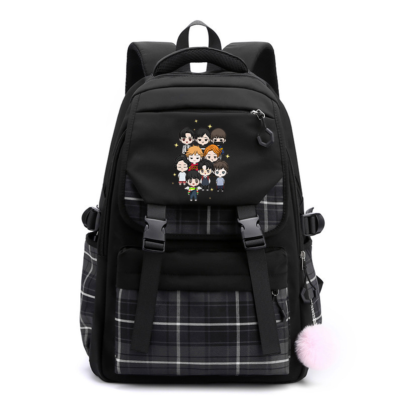 Cross border Stray Kids combination peripheral printed Korean version backpack, college style casual versatile student backpack Cross border Stray Kids combination peripheral printed Korean version backpack, college style casual versatile student backpack
