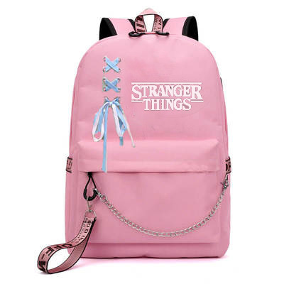 Cross border New American TV Series Stranger Story Backpack USB Charging Night Light Backpack for Middle School Students Cross border New American TV Series Stranger Story Backpack USB Charging Night Light Backpack for Middle School Students