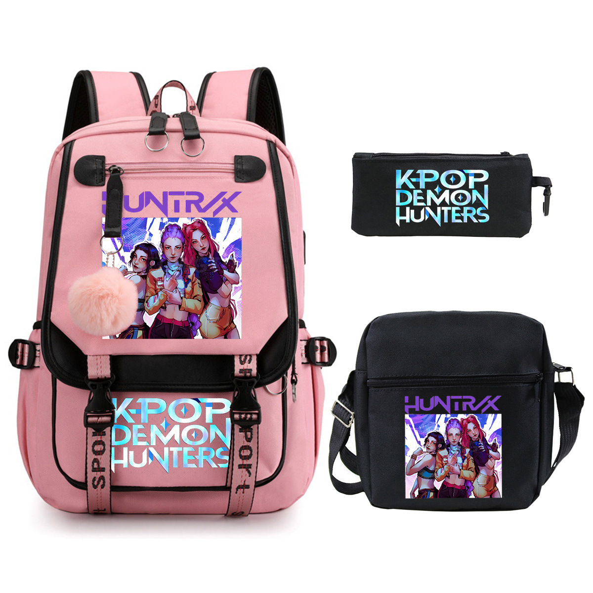 Witch Hunting Squad Printed Children's Fashion Backpack Cross border Large Capacity Casual Backpack Set for Primary and Secondary School Students Witch Hunting Squad Printed Children's Fashion Backpack Cross border Large Capacity Casual Backpack Set for Primary and Secondary School Students