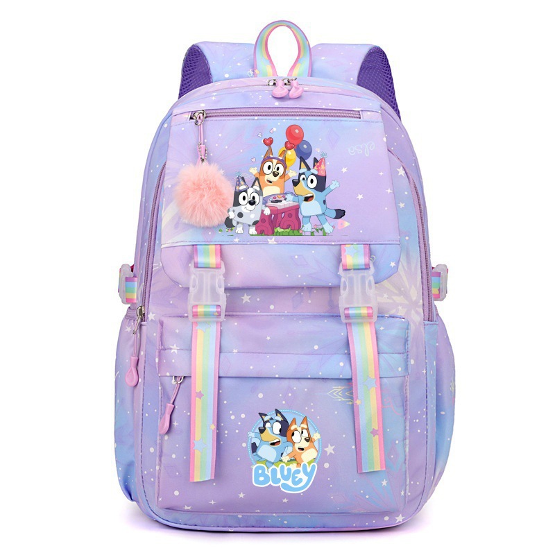 Bluey's new rainbow backpack for elementary and middle school students, large capacity fashionable casual backpack Bluey's new rainbow backpack for elementary and middle school students, large capacity fashionable casual backpack