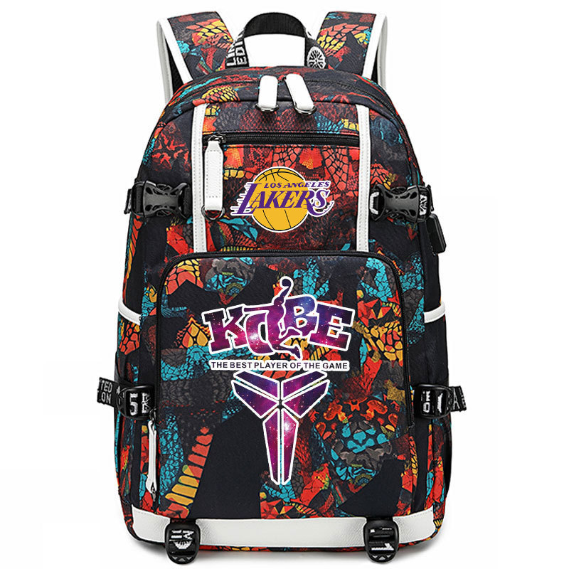 Lakers' James Kobe KOBE backpack, large capacity flying man backpack, men's and women's high school basketball backpack trend Lakers' James Kobe KOBE backpack, large capacity flying man backpack, men's and women's high school basketball backpack trend