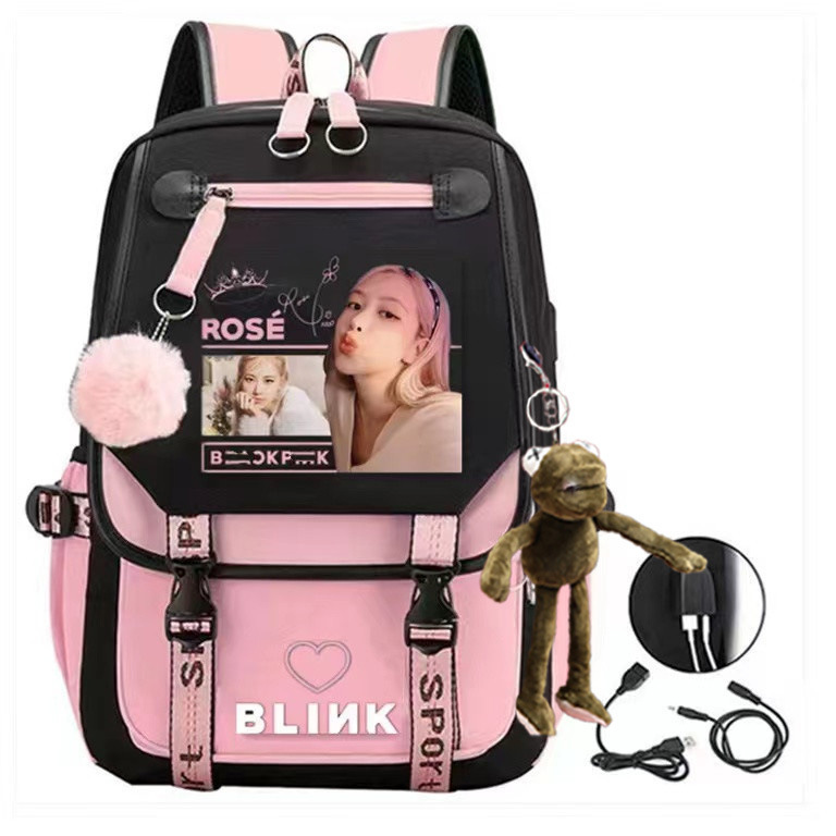 Junior high school student backpack, girls' casual simple backpack, contrasting canvas bag, multi-layer computer bag, men's bag, women's bag Junior high school student backpack, girls' casual simple backpack, contrasting canvas bag, multi-layer computer bag, men's bag, women's bag