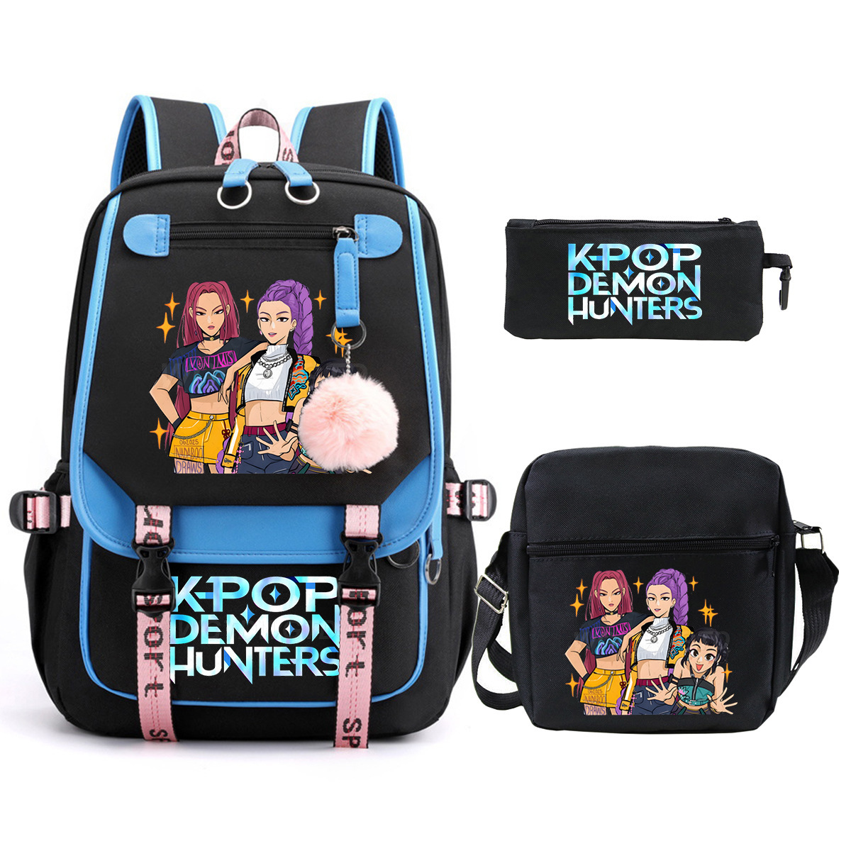 Witch Hunting Squad Printed Children's Fashion Backpack Cross border Large Capacity Casual Backpack Set for Primary and Secondary School Students Witch Hunting Squad Printed Children's Fashion Backpack Cross border Large Capacity Casual Backpack Set for Primary and Secondary School Students