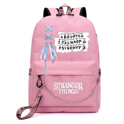 Cross border New American TV Series Stranger Story Backpack USB Charging Night Light Backpack for Middle School Students Cross border New American TV Series Stranger Story Backpack USB Charging Night Light Backpack for Middle School Students