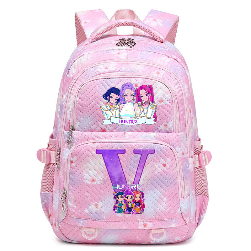 Cross border new witch hunting group letter print Korean version trendy backpack, lightweight and large capacity backpack for primary and secondary school students Cross border new witch hunting group letter print Korean version trendy backpack, lightweight and large capacity backpack for primary and secondary school students
