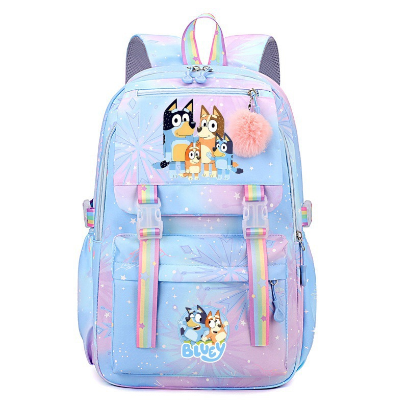 Bluey's new rainbow backpack for elementary and middle school students, large capacity fashionable casual backpack Bluey's new rainbow backpack for elementary and middle school students, large capacity fashionable casual backpack
