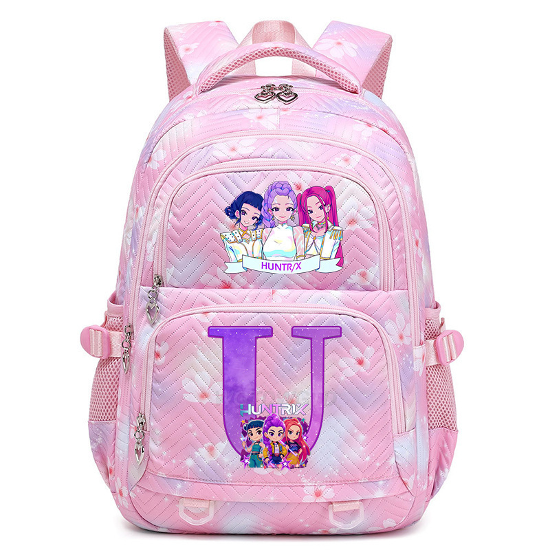 Cross border new witch hunting group letter print Korean version trendy backpack, lightweight and large capacity backpack for primary and secondary school students Cross border new witch hunting group letter print Korean version trendy backpack, lightweight and large capacity backpack for primary and secondary school students