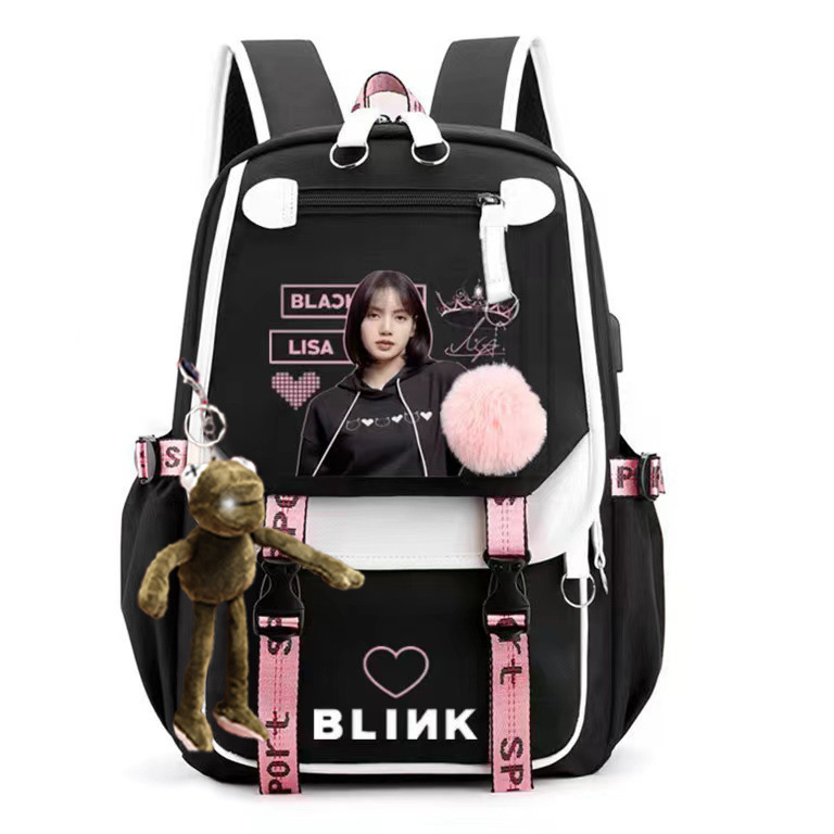 Junior high school student backpack, girls' casual simple backpack, contrasting canvas bag, multi-layer computer bag, men's bag, women's bag Junior high school student backpack, girls' casual simple backpack, contrasting canvas bag, multi-layer computer bag, men's bag, women's bag