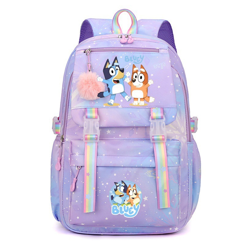 Bluey's new rainbow backpack for elementary and middle school students, large capacity fashionable casual backpack Bluey's new rainbow backpack for elementary and middle school students, large capacity fashionable casual backpack