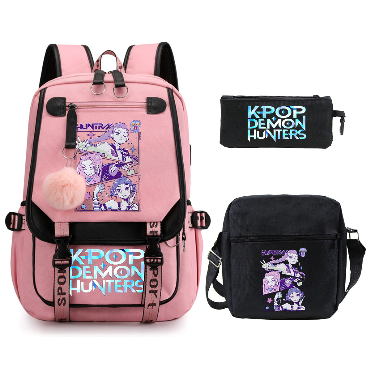 Witch Hunting Squad Printed Children's Fashion Backpack Cross border Large Capacity Casual Backpack Set for Primary and Secondary School Students Witch Hunting Squad Printed Children's Fashion Backpack Cross border Large Capacity Casual Backpack Set for Primary and Secondary School Students