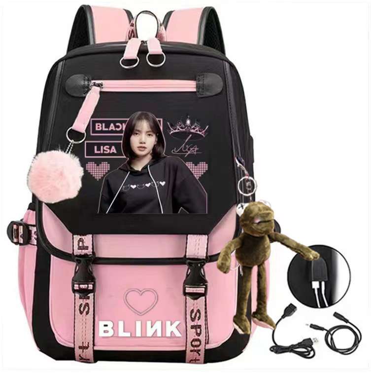 Junior high school student backpack, girls' casual simple backpack, contrasting canvas bag, multi-layer computer bag, men's bag, women's bag Junior high school student backpack, girls' casual simple backpack, contrasting canvas bag, multi-layer computer bag, men's bag, women's bag
