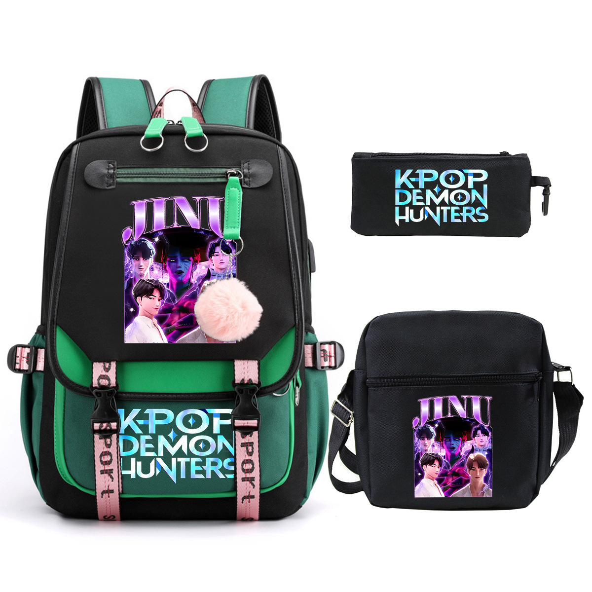 Witch Hunting Squad Printed Children's Fashion Backpack Cross border Large Capacity Casual Backpack Set for Primary and Secondary School Students Witch Hunting Squad Printed Children's Fashion Backpack Cross border Large Capacity Casual Backpack Set for Primary and Secondary School Students