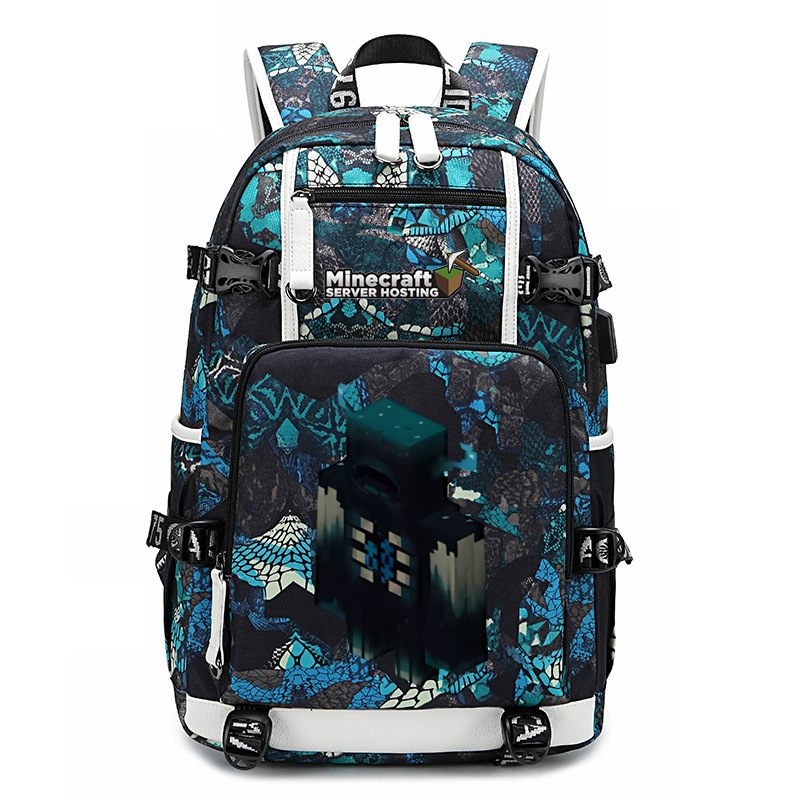 Cross border hot selling Minecraft game peripheral printed backpack outdoor large capacity travel bag Cross border hot selling Minecraft game peripheral printed backpack outdoor large capacity travel bag