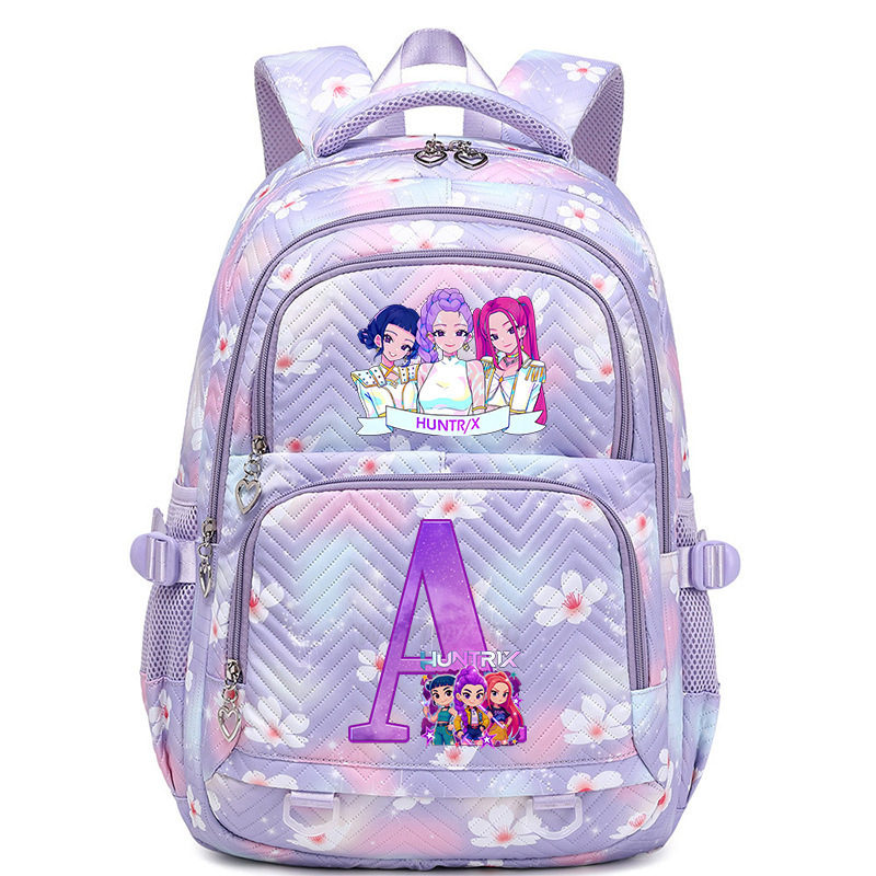 Cross border new witch hunting group letter print Korean version trendy backpack, lightweight and large capacity backpack for primary and secondary school students Cross border new witch hunting group letter print Korean version trendy backpack, lightweight and large capacity backpack for primary and secondary school students