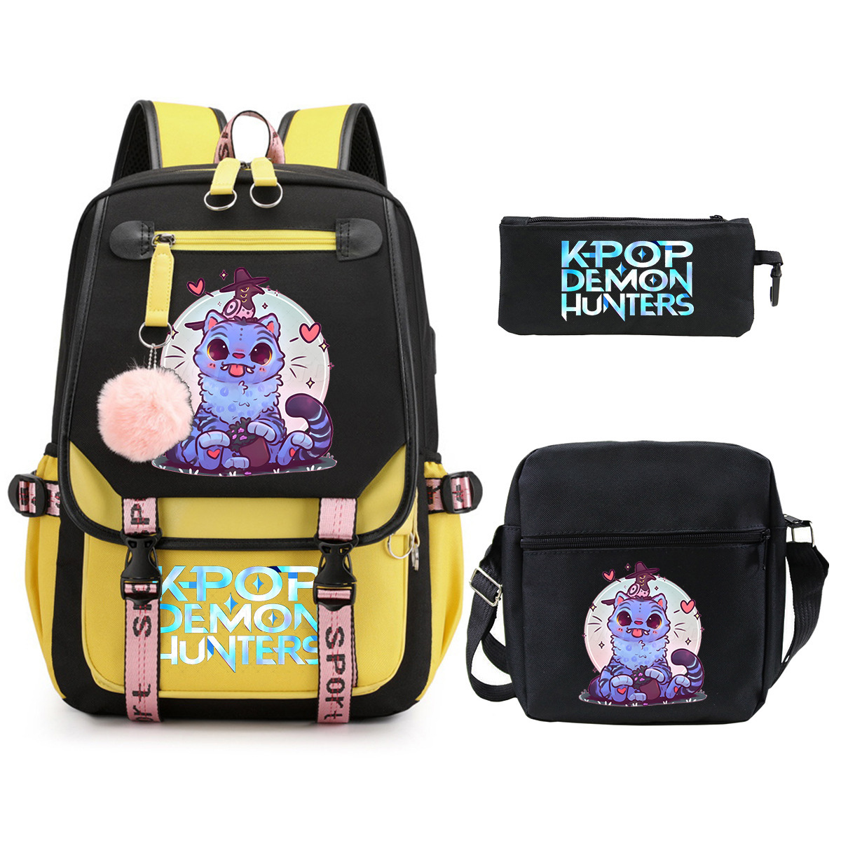 Witch Hunting Squad Printed Children's Fashion Backpack Cross border Large Capacity Casual Backpack Set for Primary and Secondary School Students Witch Hunting Squad Printed Children's Fashion Backpack Cross border Large Capacity Casual Backpack Set for Primary and Secondary School Students