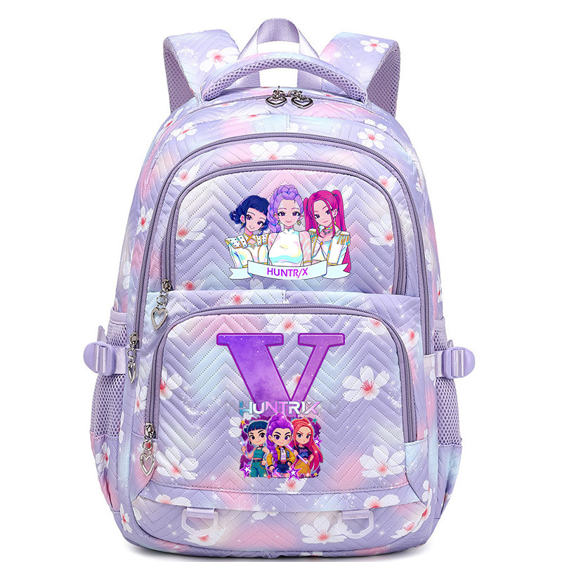 Cross border new witch hunting group letter print Korean version trendy backpack, lightweight and large capacity backpack for primary and secondary school students Cross border new witch hunting group letter print Korean version trendy backpack, lightweight and large capacity backpack for primary and secondary school students