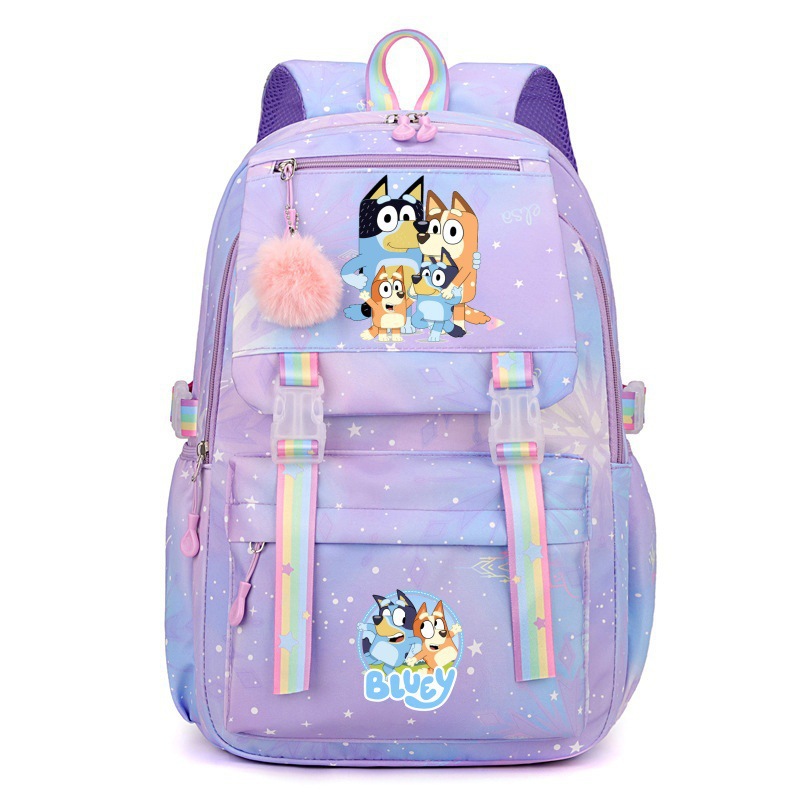 Bluey's new rainbow backpack for elementary and middle school students, large capacity fashionable casual backpack Bluey's new rainbow backpack for elementary and middle school students, large capacity fashionable casual backpack