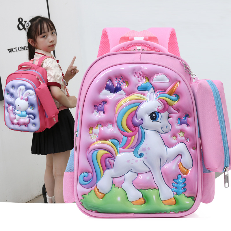 Foreign trade elementary school student backpack two-piece set 3D hard shell backpack for grades 1-3, cartoon bag, cross-border backpack Foreign trade elementary school student backpack two-piece set 3D hard shell backpack for grades 1-3, cartoon bag, cross-border backpack