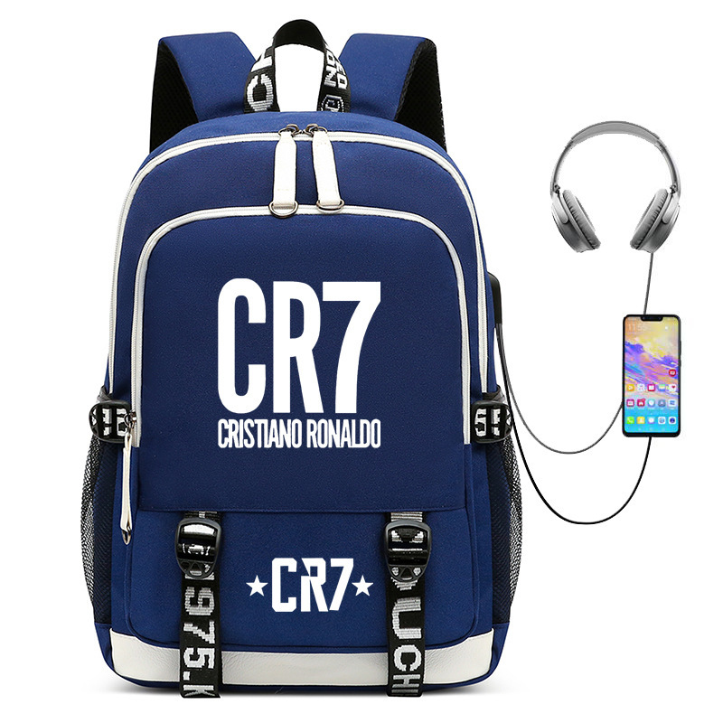 Hot selling football star Cristiano Ronaldo collection for teenagers, primary and secondary school students, USB men's and women's casual backpacks Hot selling football star Cristiano Ronaldo collection for teenagers, primary and secondary school students, USB men's and women's casual backpacks