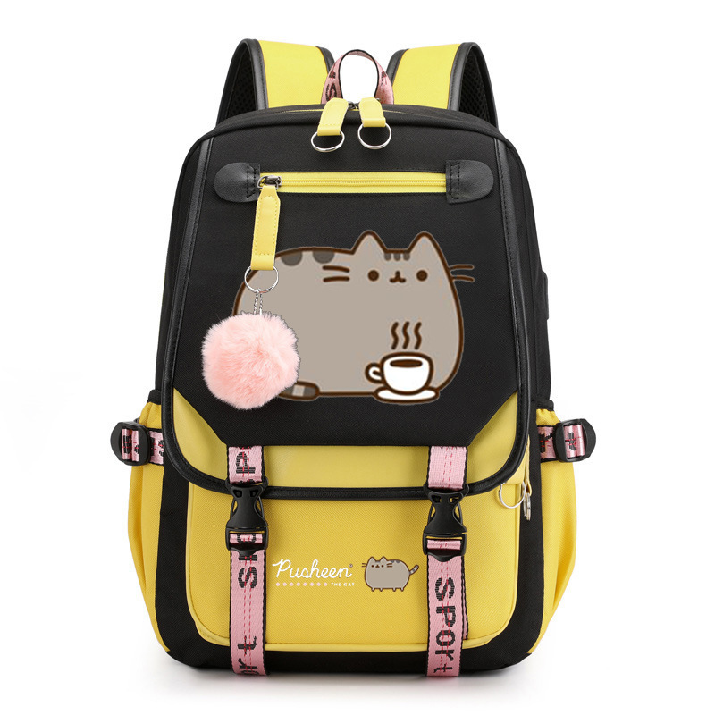 Pusheen Fat Lucky Cat Pattern Large Capacity Backpack Outdoor Travel Bag Computer Bag Student Leisure Backpack Pusheen Fat Lucky Cat Pattern Large Capacity Backpack Outdoor Travel Bag Computer Bag Student Leisure Backpack