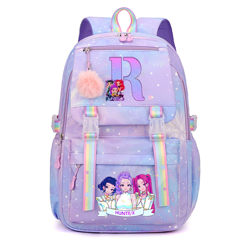 Foreign trade witch hunting group KPop Demon Hunters letter printed backpack casual large capacity backpack