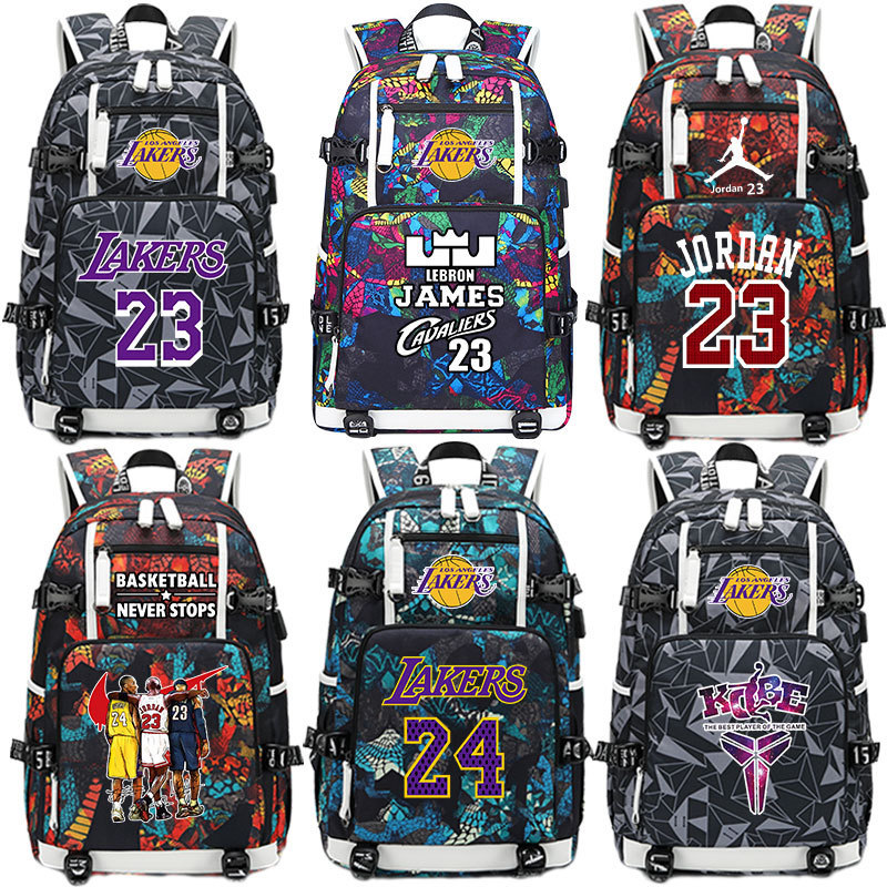 Lakers' James Kobe KOBE backpack, large capacity flying man backpack, men's and women's high school basketball backpack trend