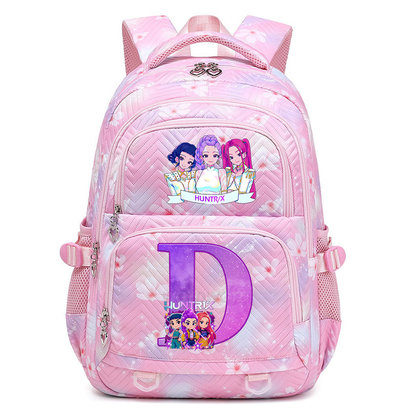 Cross border new witch hunting group letter print Korean version trendy backpack, lightweight and large capacity backpack for primary and secondary school students Cross border new witch hunting group letter print Korean version trendy backpack, lightweight and large capacity backpack for primary and secondary school students