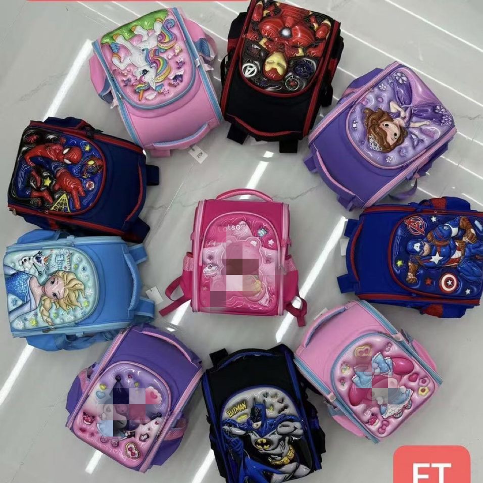 2024 New Large Capacity 3D Fully Open Space Bag Foreign Trade PC Hard Shell Primary School Student Backpack 2-4 Grade Children's Backpack