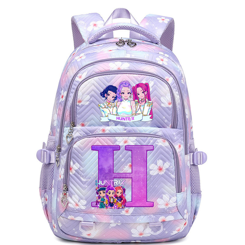 Cross border new witch hunting group letter print Korean version trendy backpack, lightweight and large capacity backpack for primary and secondary school students Cross border new witch hunting group letter print Korean version trendy backpack, lightweight and large capacity backpack for primary and secondary school students