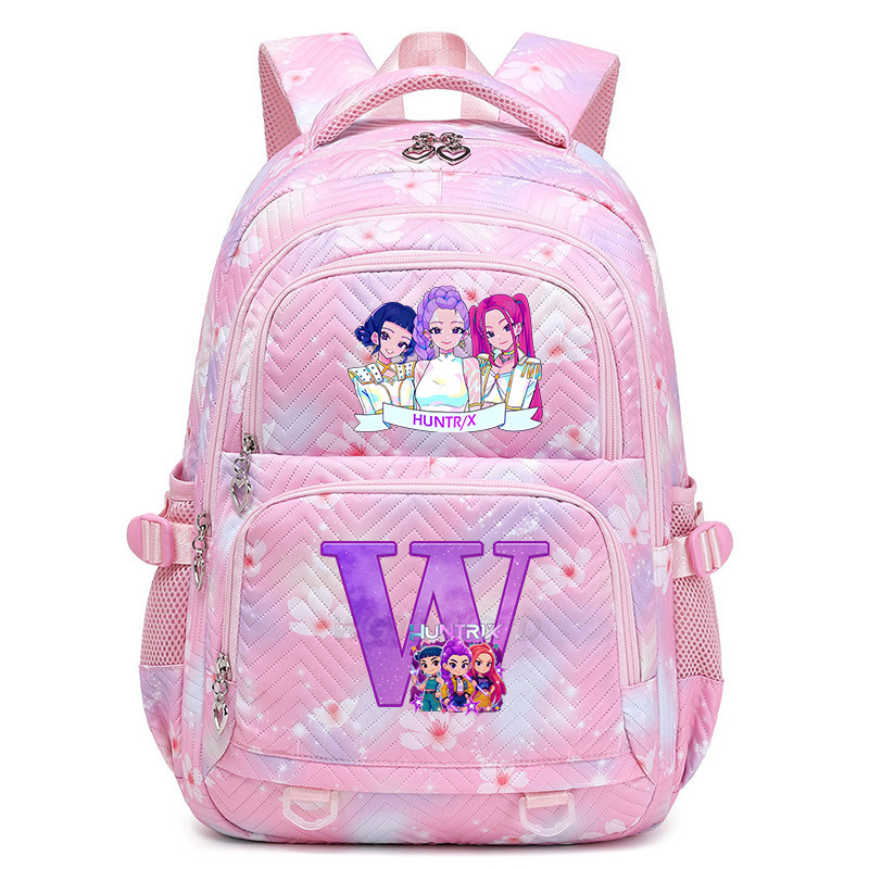 Cross border new witch hunting group letter print Korean version trendy backpack, lightweight and large capacity backpack for primary and secondary school students Cross border new witch hunting group letter print Korean version trendy backpack, lightweight and large capacity backpack for primary and secondary school students