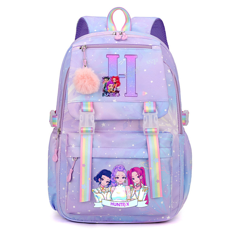 Foreign trade witch hunting group KPop Demon Hunters letter printed backpack casual large capacity backpack Foreign trade witch hunting group KPop Demon Hunters letter printed backpack casual large capacity backpack