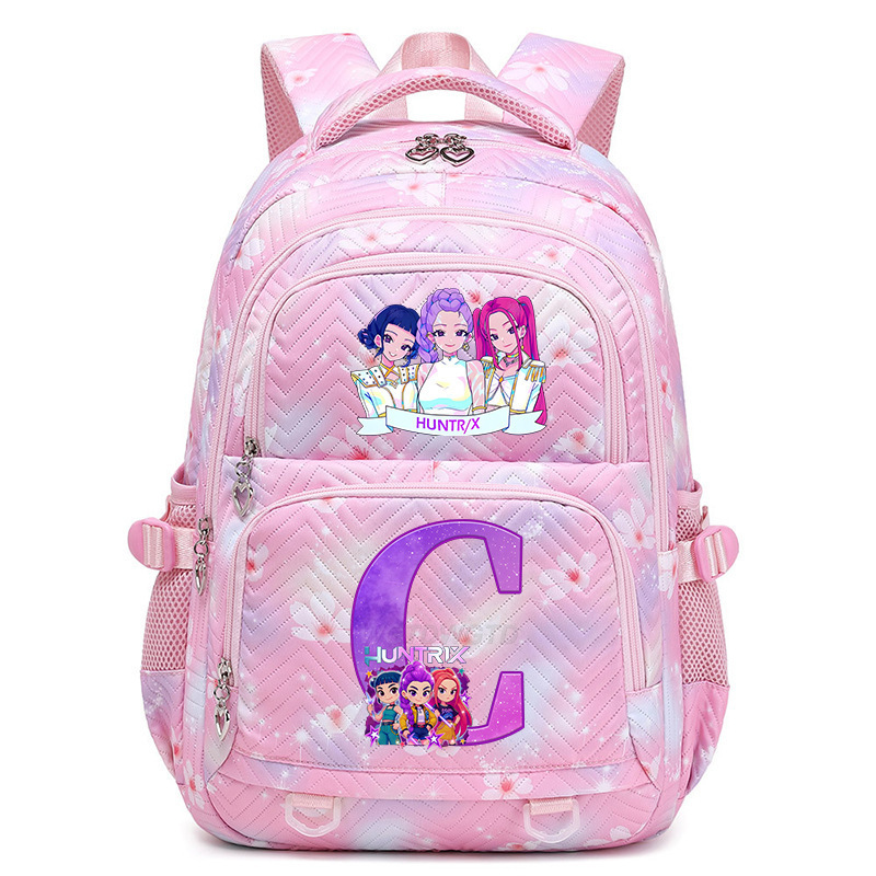 Cross border new witch hunting group letter print Korean version trendy backpack, lightweight and large capacity backpack for primary and secondary school students Cross border new witch hunting group letter print Korean version trendy backpack, lightweight and large capacity backpack for primary and secondary school students