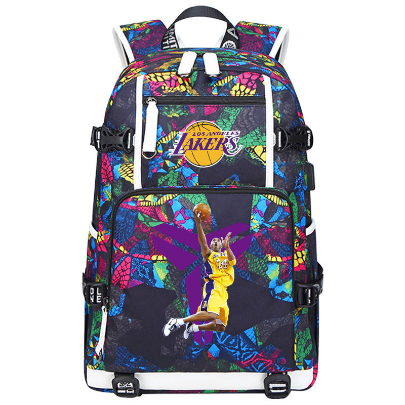 Lakers' James Kobe KOBE backpack, large capacity flying man backpack, men's and women's high school basketball backpack trend Lakers' James Kobe KOBE backpack, large capacity flying man backpack, men's and women's high school basketball backpack trend