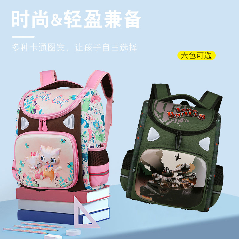 Elementary school backpack, fully opened new student bag, PC hard shell backpack, foreign trade cartoon reduced load space bag, Russia