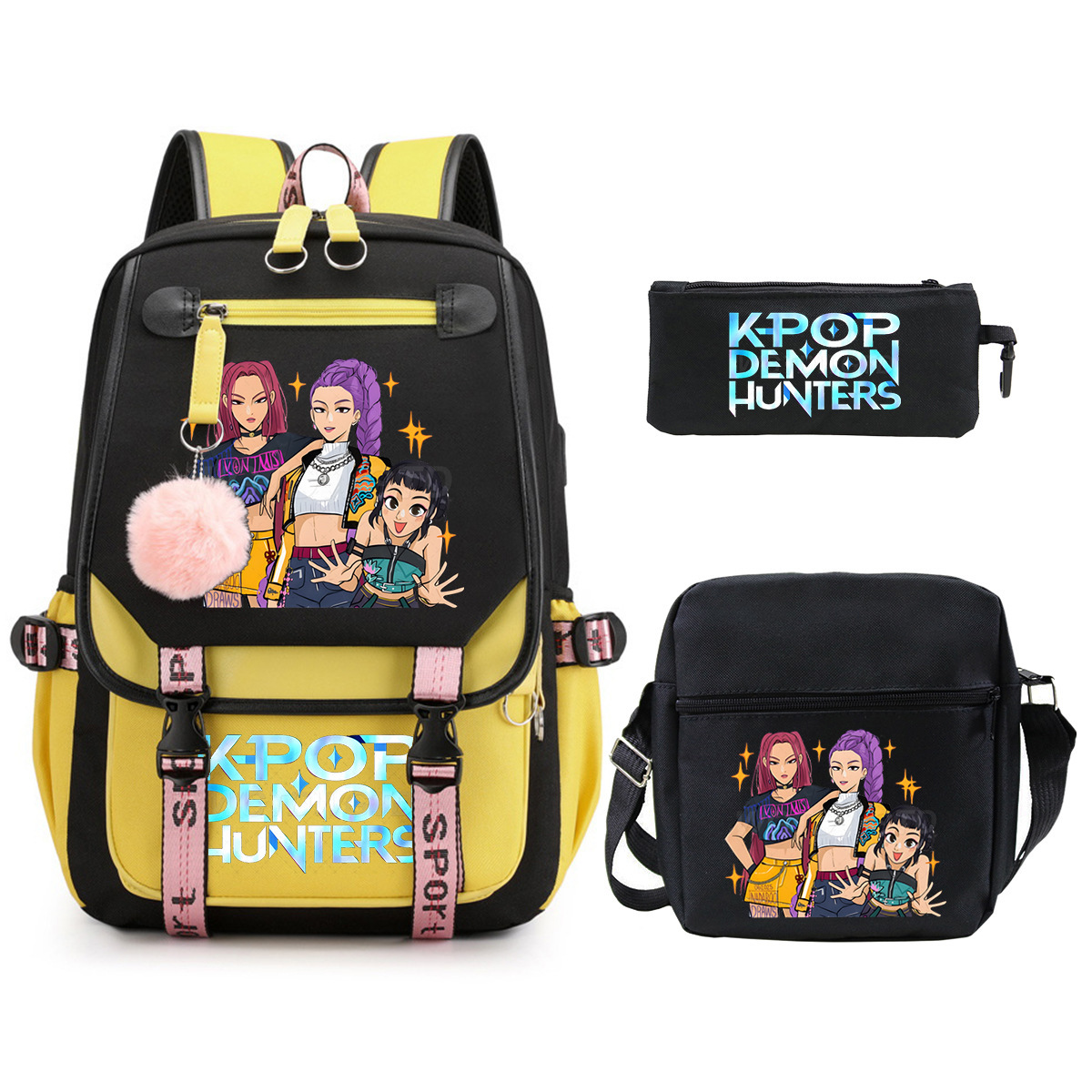 Witch Hunting Squad Printed Children's Fashion Backpack Cross border Large Capacity Casual Backpack Set for Primary and Secondary School Students Witch Hunting Squad Printed Children's Fashion Backpack Cross border Large Capacity Casual Backpack Set for Primary and Secondary School Students