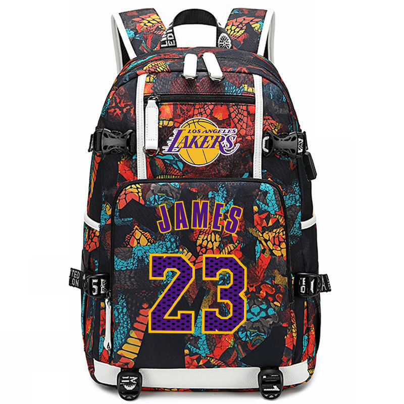 Lakers' James Kobe KOBE backpack, large capacity flying man backpack, men's and women's high school basketball backpack trend Lakers' James Kobe KOBE backpack, large capacity flying man backpack, men's and women's high school basketball backpack trend