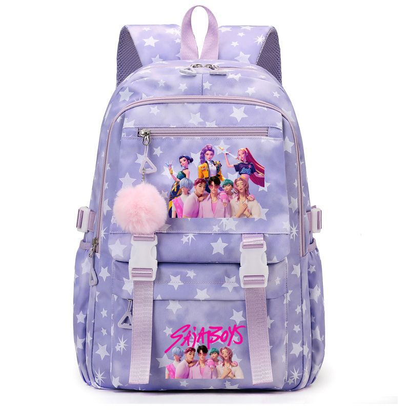 New KPOP Demon Hunters Movie Printed Backpack Student Campus Backpack New KPOP Demon Hunters Movie Printed Backpack Student Campus Backpack