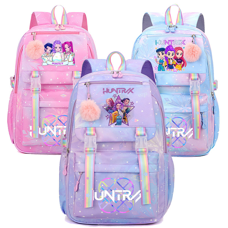 KPop Devil Hunter Backpack High Capacity Children's Backpack Movie Music Girls School Backpack Cartoon Anime Learning